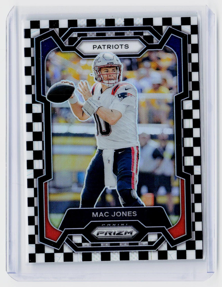 2023 Panini Prizm Football Mac Jones #206 Black and White Checker Prizm - front