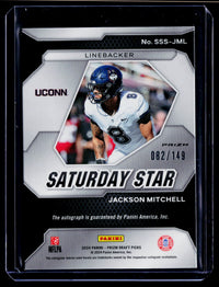 2024 Panini Prizm Draft Picks Saturday Star Signatures Jackson Mitchell Blue Auto #SSS-JML /149 Rookie - back