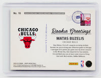 2024-25 Panini NBA Hoops Rookie Greetings #16 Matas Buzelis Chicago Bulls Rookie - back