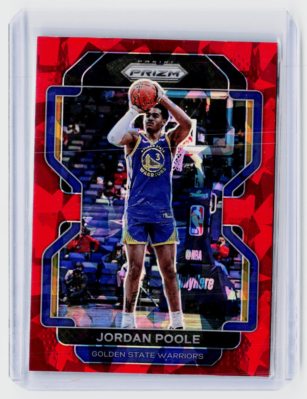 2021-22 Panini Prizm Jordan Poole Red Ice Prizm #222 - front