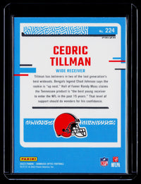 2023 Panini Donruss Optic Rated Rookie Cedric Tillman #224 Browns - back