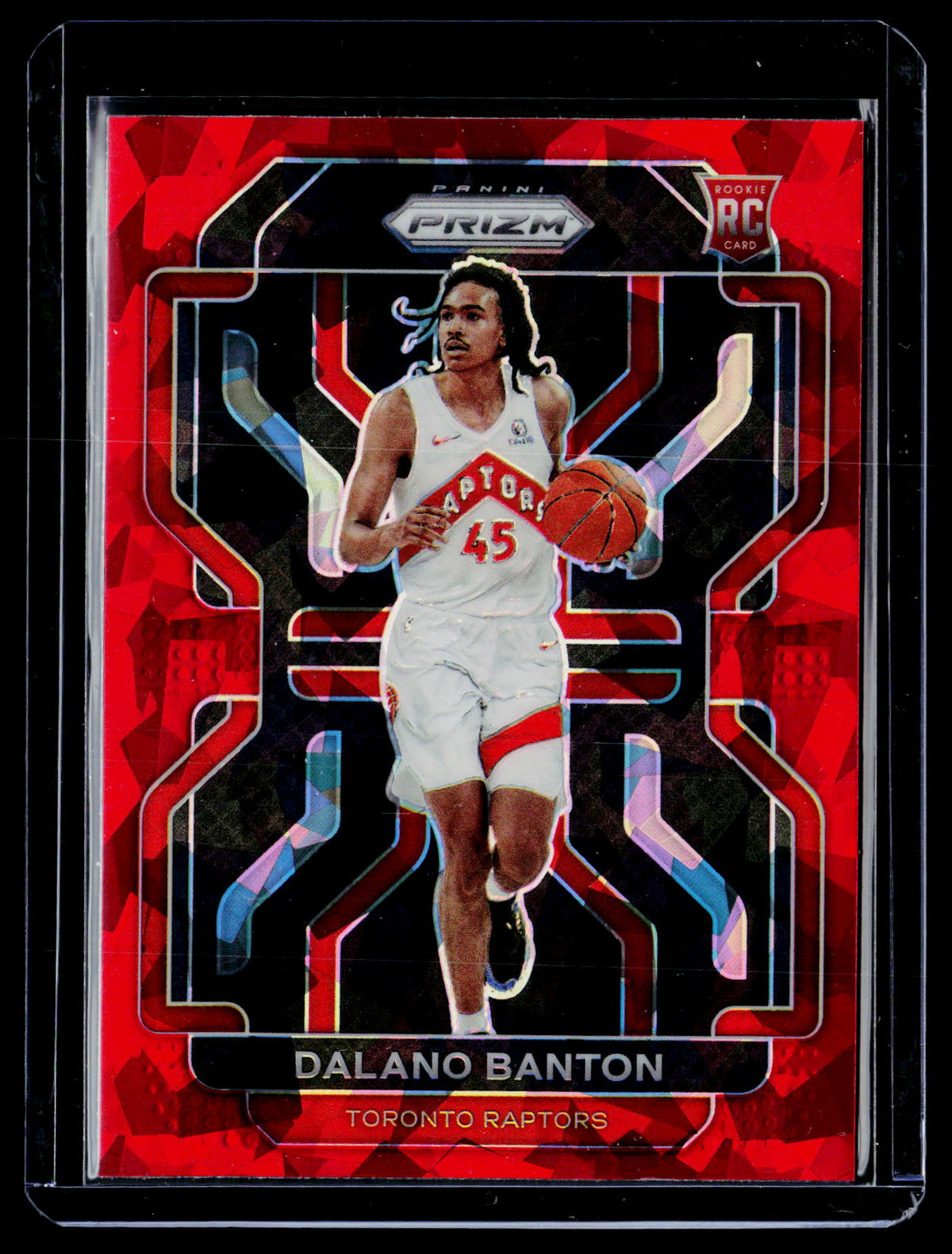 2021-22 Panini Prizm Basketball Dalano Banton #328 Red Ice Prizm Rookie Card - front