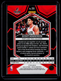 2023-24 Panini Mosaic Basketball NBA Debut Green Mosaic Scoot Henderson RC #255 - back