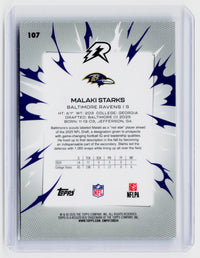 2026 Topps Football Malaki Starks RC #107 Baltimore Ravens 073/425 - back