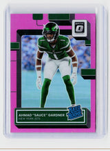 2022 Panini Donruss Optic Rated Rookie Pink Ahmad Gardner #228 New York Jets - front