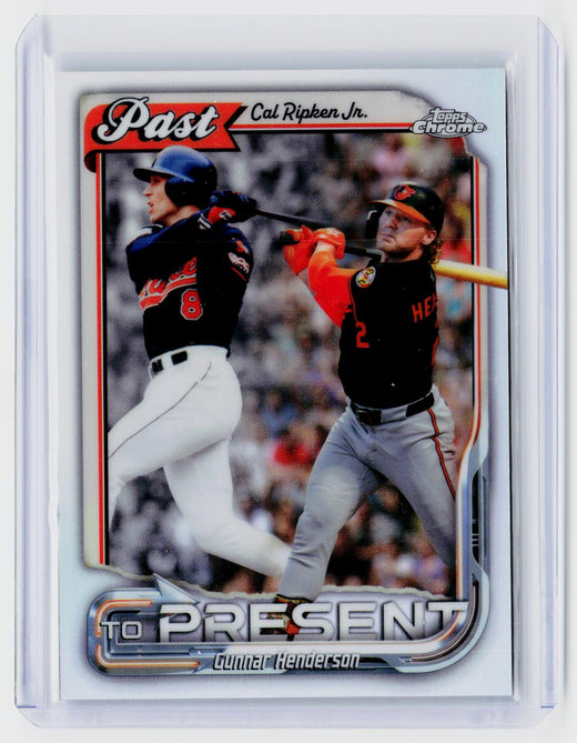 2026 Topps Chrome Past to Present PTP-18 Gunnar Henderson / Cal Ripken Jr. - front