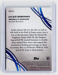 2026 Topps Gallery of Greats Jackie Robinson GW-61 Brooklyn Dodgers - back