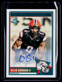 2025 Panini Score Base Rookie Signatures Ollie Gordon II #10 Auto RC - front
