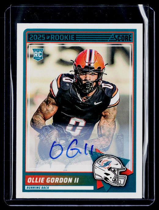 2025 Panini Score Base Rookie Signatures Ollie Gordon II #10 Auto RC - front