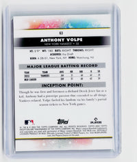 2024 Topps Inception Green Anthony Volpe #63 New York Yankees - back