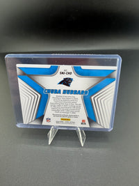 2025 Panini Score Stars of the NFL Chuba Hubbard Memorabilia Card SNJ-CHD - back