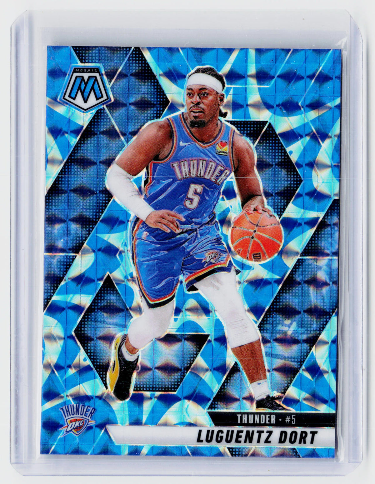 2024-25 Panini Mosaic Blue Mosaic Luguentz Dort #25 Oklahoma City Thunder - front