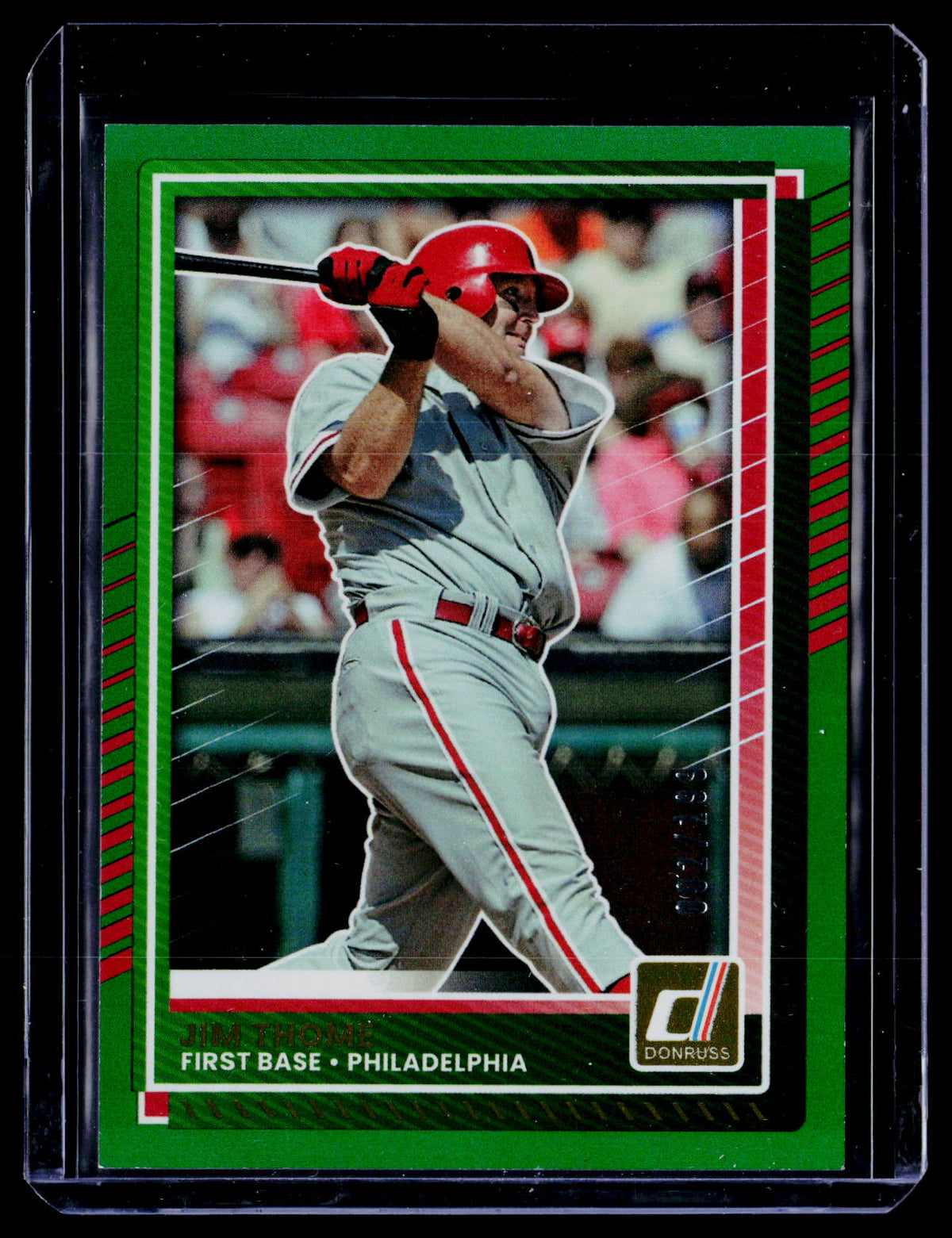 2025 Panini Donruss Baseball Jim Thome #31 Green /199 - front