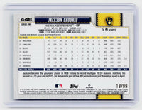 2026 Topps Series 2 Jackson Chourio Green Parallel /99 #448 Milwaukee Brewers - back