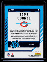 2024 Panini Donruss Optic Rated Rookie Rome Odunze #309 Chicago Bears - back