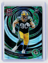 2023 Panini Spectra Football Lukas Van Ness Rookie Green 4/8 #120 - front