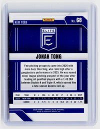 2026 Panini Donruss Elite Baseball Jonah Tong Aspirations Rookie Card #68 /299 - back