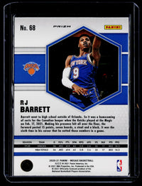 2020-21 Panini Mosaic RJ Barrett #68 New York Knicks - back