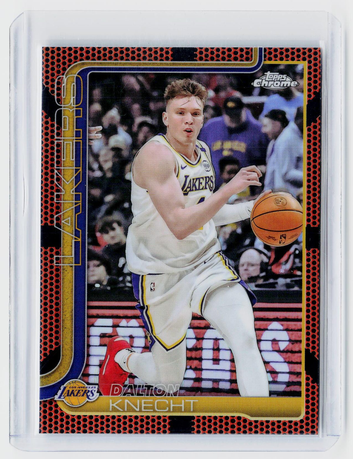 2024-25 Topps Chrome Basketball Dalton Knecht Orange/Black Refractor Rookie #130 - front