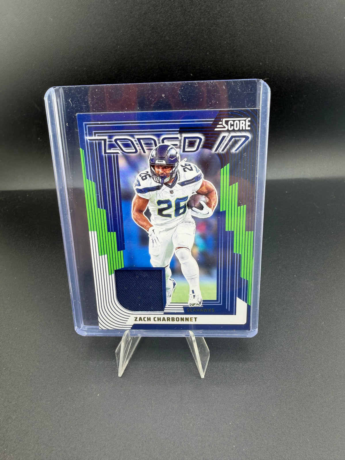 2025 Panini Score Football Zone Memorabilia Zach Charbonnet Seattle Seahawks - front