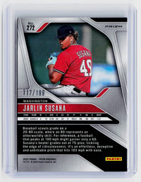 2025 Panini Prizm Baseball Jarlin Susana #272 Blue Prizm /99 - back