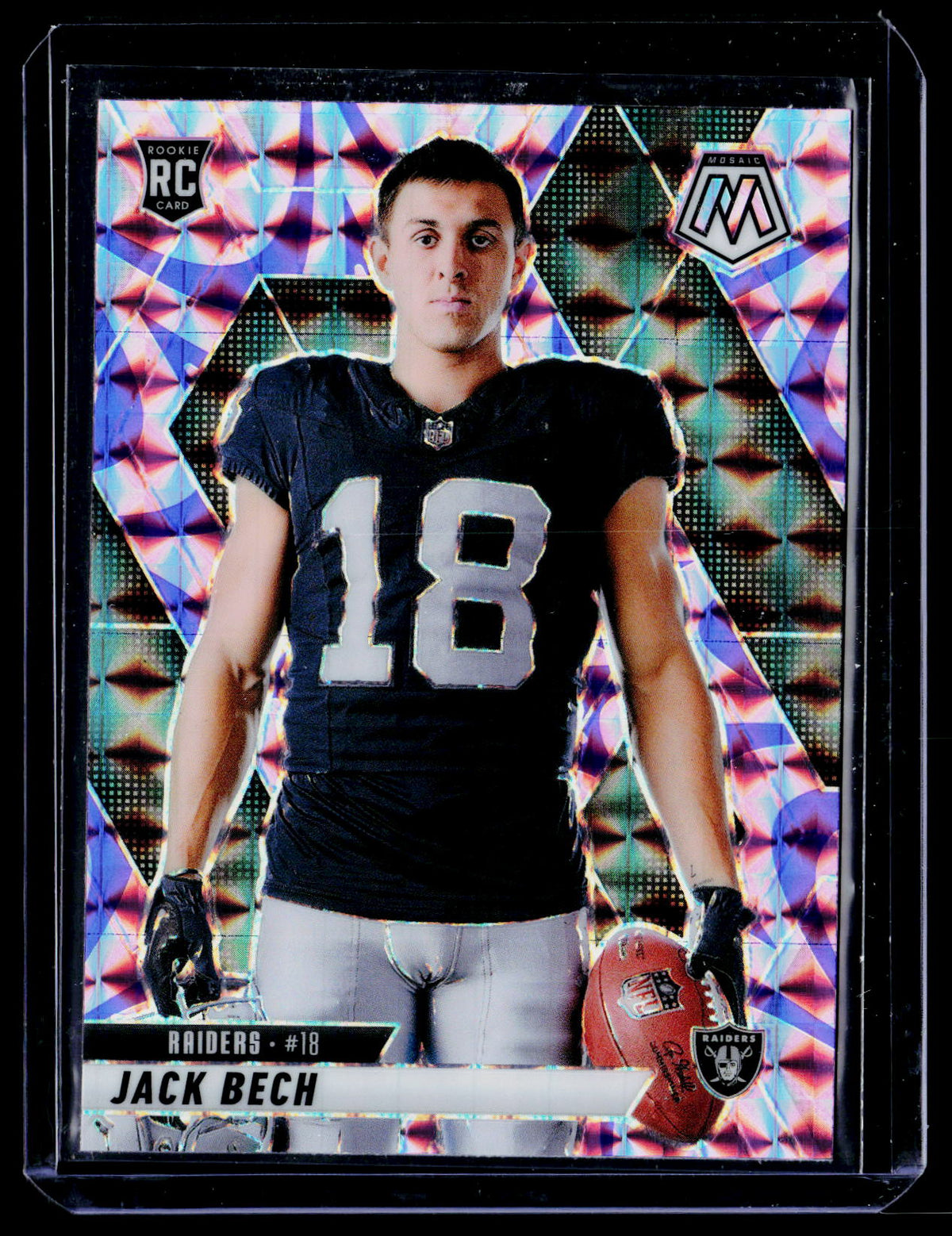 2025 Panini Mosaic Football Jack Bech Rookie Card #280 Las Vegas Raiders - front