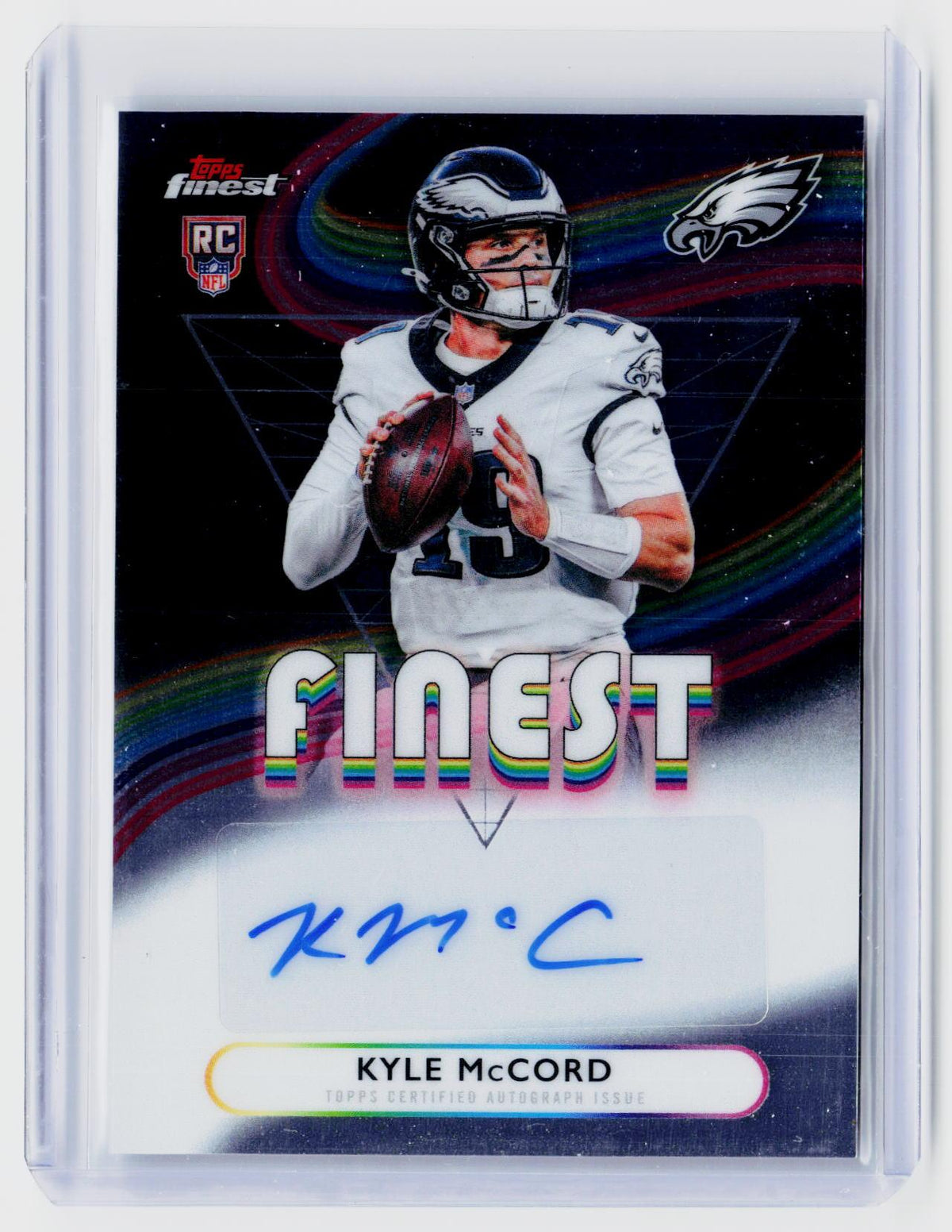 2025 Topps Finest Football Rookie Finest Autographs Kyle McCord RC Auto #RFA-KM - front