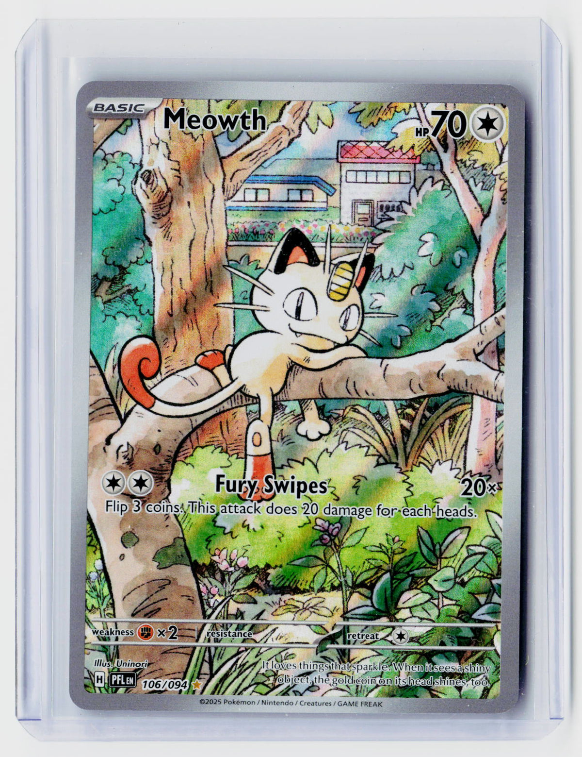 2025 Pokémon Phantasmal Flames Meowth Illustration Rare 106/094 - front