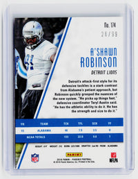 2016 Panini Phoenix A'Shawn Robinson Rookie Orange #174 /99 Detroit Lions - back