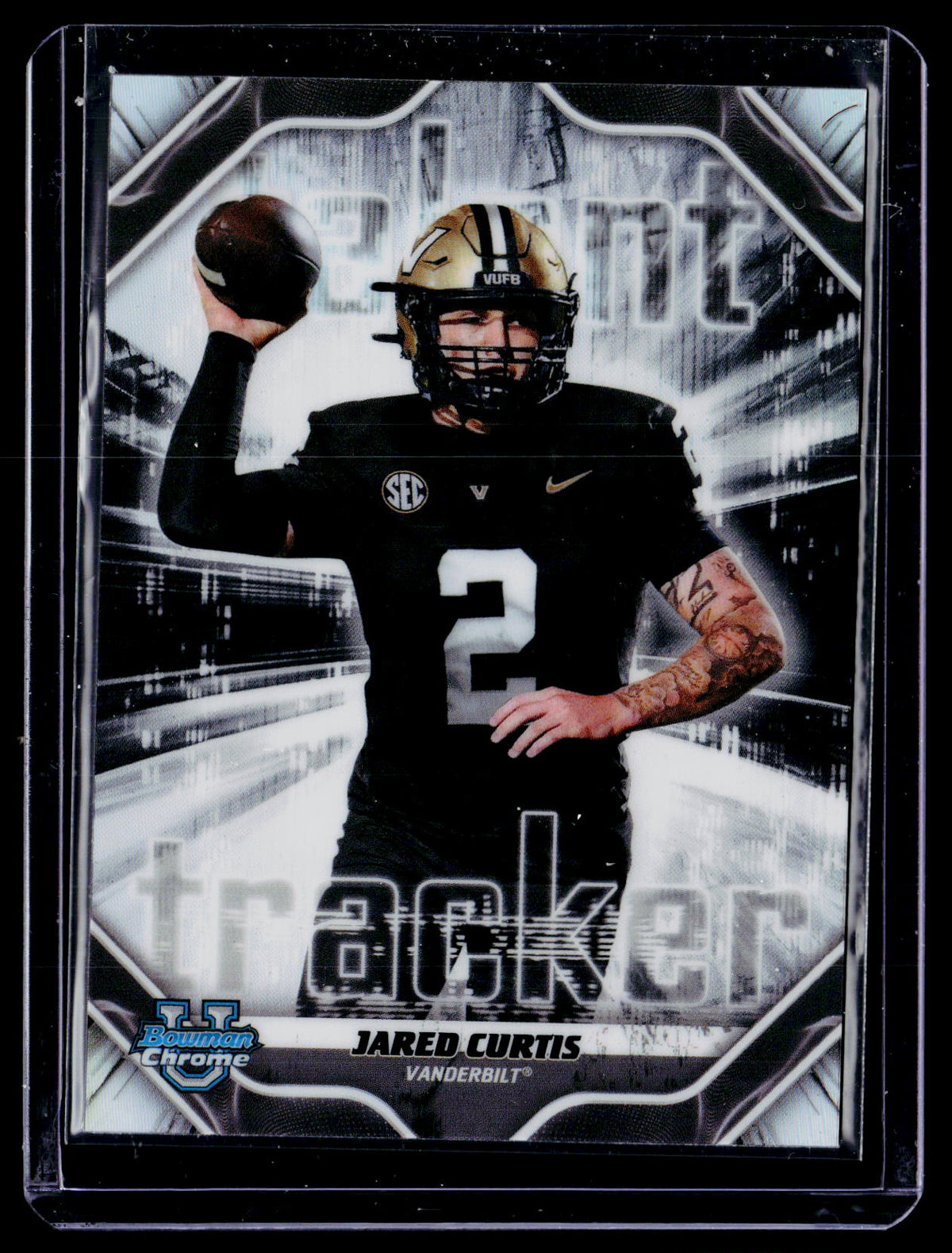 2026 Topps Bowman Chrome U Talent Tracker Jared Curtis TT-17 Refractor Vanderbilt - front