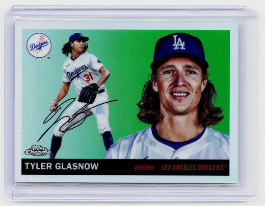 2025 Topps Chrome Refractor #200 Tyler Glasnow Los Angeles Dodgers Autographed - front