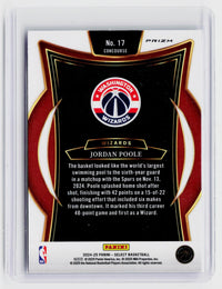 2024-25 Panini Select Basketball Jordan Poole Concourse #17 Washington Wizards - back