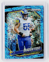 2025 Panini Prizm Football Braden Fiske #144 Blue Sparkle Prizm Los Angeles Rams - front