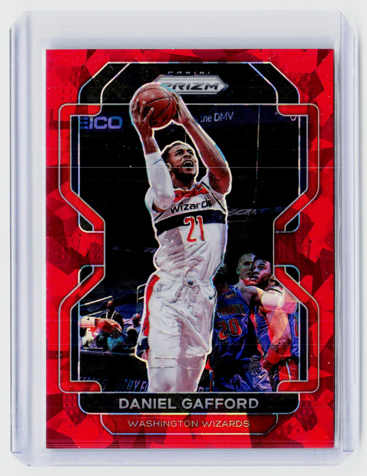 2021-22 Panini Prizm Basketball Daniel Gafford Red Ice #125 Washington Wizards - front