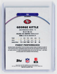 2025 Topps Finest Football George Kittle Blue Refractor #184 /150 - back