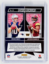 2024 Panini Contenders Power Players #22 Drake Maye / Jayden Daniels Rookie Card - back