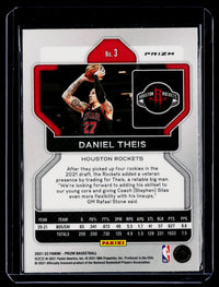 2021-22 Panini Prizm Basketball Daniel Theis #3 Houston Rockets - back