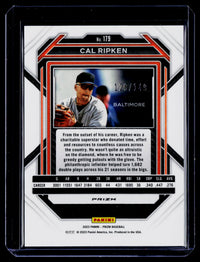 2023 Panini Prizm Baseball Cal Ripken #179 Blue Prizm /149 - back