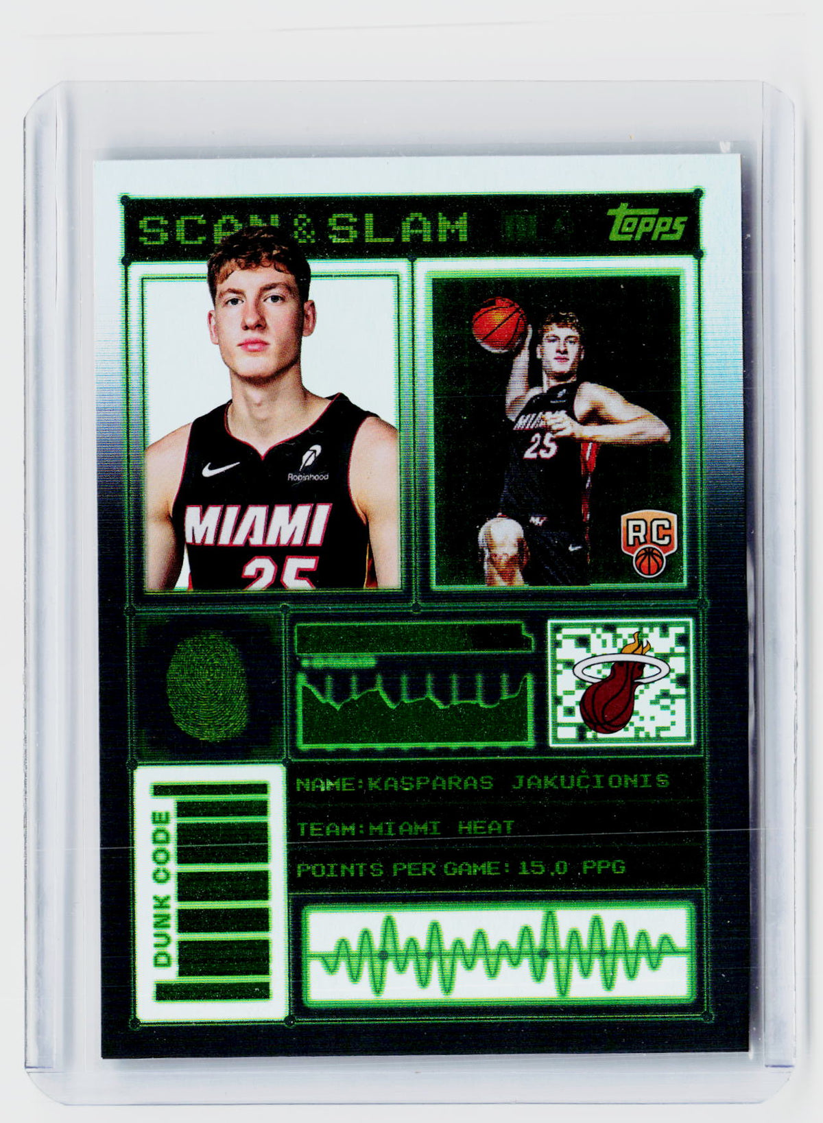 2024-25 Topps Space Slam Kasparas Jakucionis RC #SS-45 Miami Heat - front