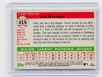 2025 Topps Chrome Cade Povich RC Blue Refractor #319 Baltimore Orioles - back