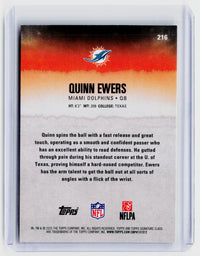 2025 Topps Signature Class Quinn Ewers RC #216 Miami Dolphins - back