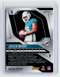 2024 Panini Prizm Football Jaylen Wright Rookie Card #18 Miami Dolphins - back
