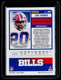2025 Panini Score Football Joe Cribbs Base Signatures Autograph #293 - back