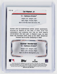 2026 Topps Chrome Past to Present PTP-18 Gunnar Henderson / Cal Ripken Jr. - back