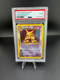 1999 Wizards of the Coast Pokémon Game Alakazam #1 Shadowless PSA VG-EX 4 - front