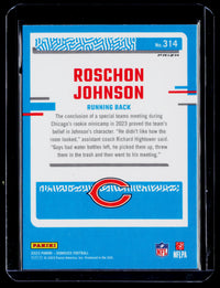2023 Panini Donruss Optic Rated Rookies Roschon Johnson #314 Chicago Bears - back