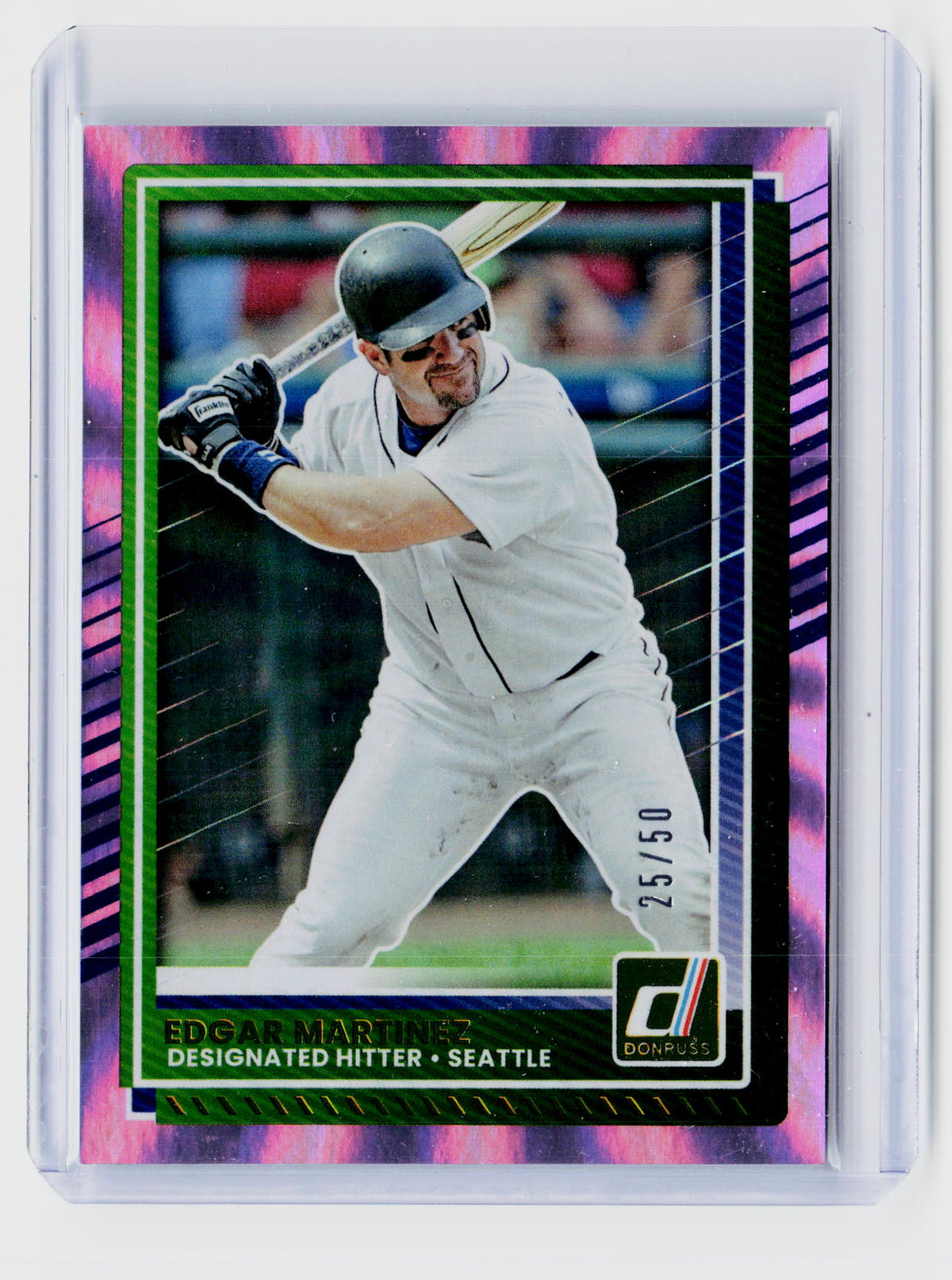 2025 Panini Donruss Baseball Edgar Martinez #10 Pink Laser /50 - front