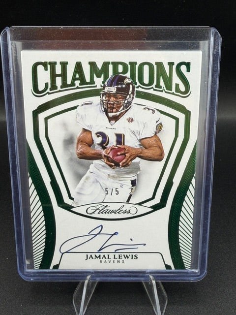 2025 Panini Flawless Football Champions Jamal Lewis Emerald Autograph #CH-JLS /5 - front