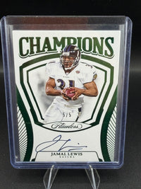 2025 Panini Flawless Football Champions Jamal Lewis Emerald Autograph #CH-JLS /5 - front
