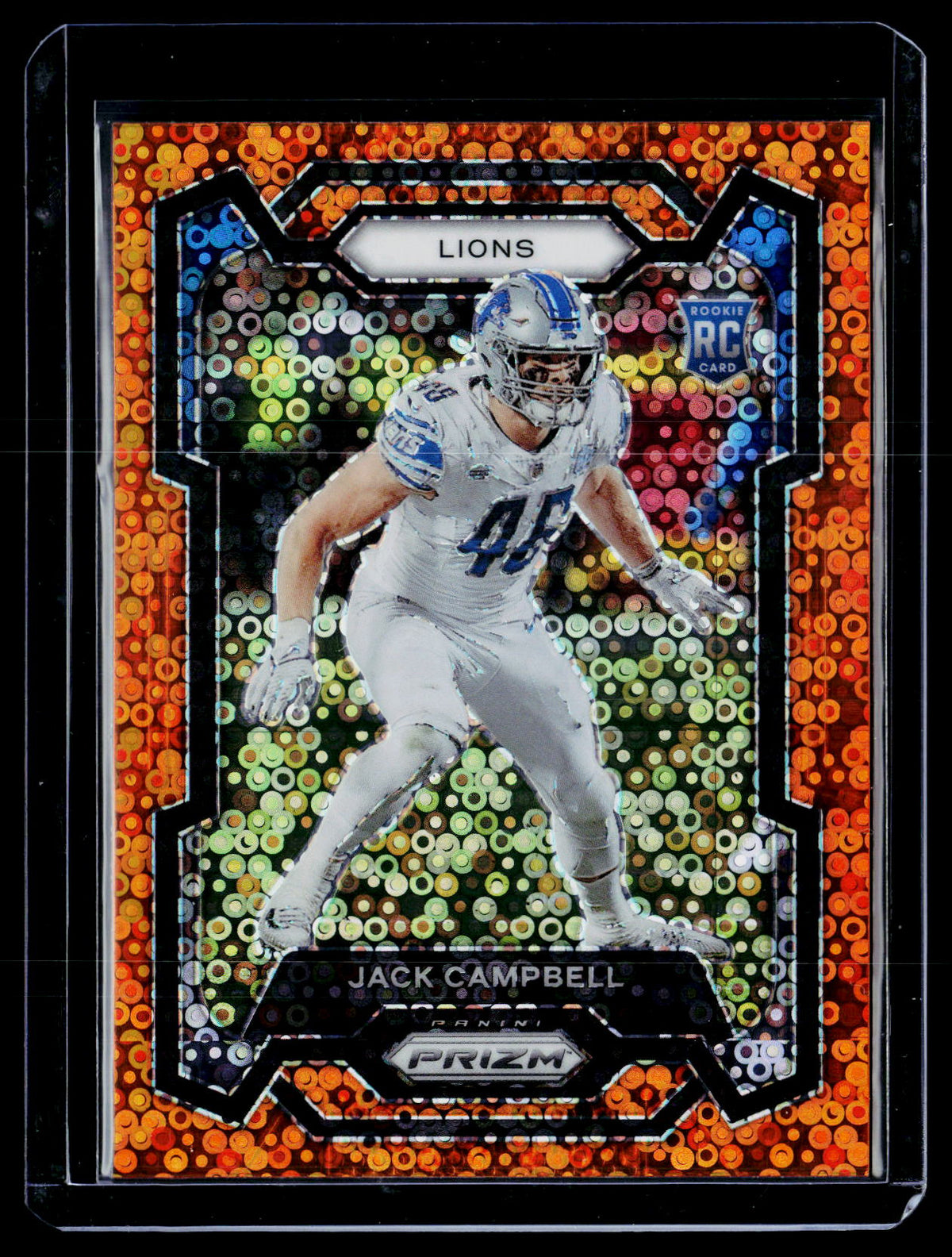 2023 Panini Prizm Football Jack Campbell Orange Disco Rookie #330 Detroit Lions - front